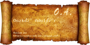 Oszkó Adolár névjegykártya